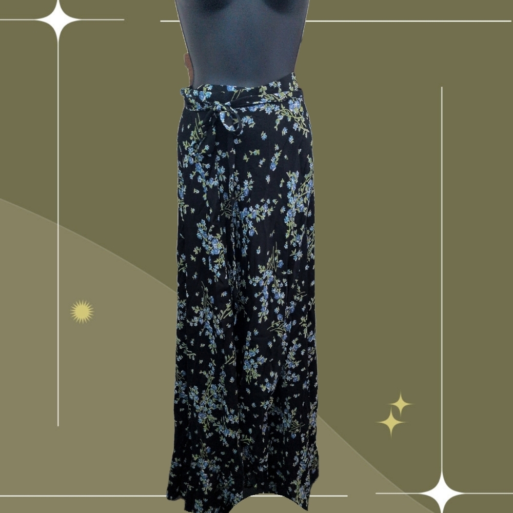 ✨ Reformation Blue Floral Viscose Maxi Wrap Skirt Est S/M